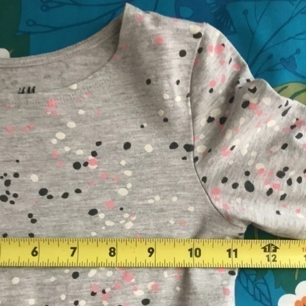 H&M Long Sleeve Dress Set Size 4/6 Black & Grey Polka Dots